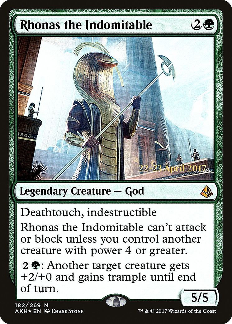 Rhonas the Indomitable (PAKH-182S) - Amonkhet Promos Foil - Premium MTG Single from Wizards of the Coast - Just $9.25! Shop now at Game Crave Tournament Store