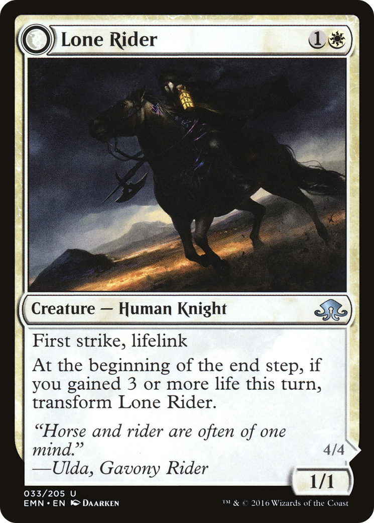 Lone Rider // It That Rides as One (EMN-033) - Eldritch Moon: (mooneldrazidfc) Foil - Premium MTG Single from Wizards of the Coast - Just $0.63! Shop now at Game Crave Tournament Store