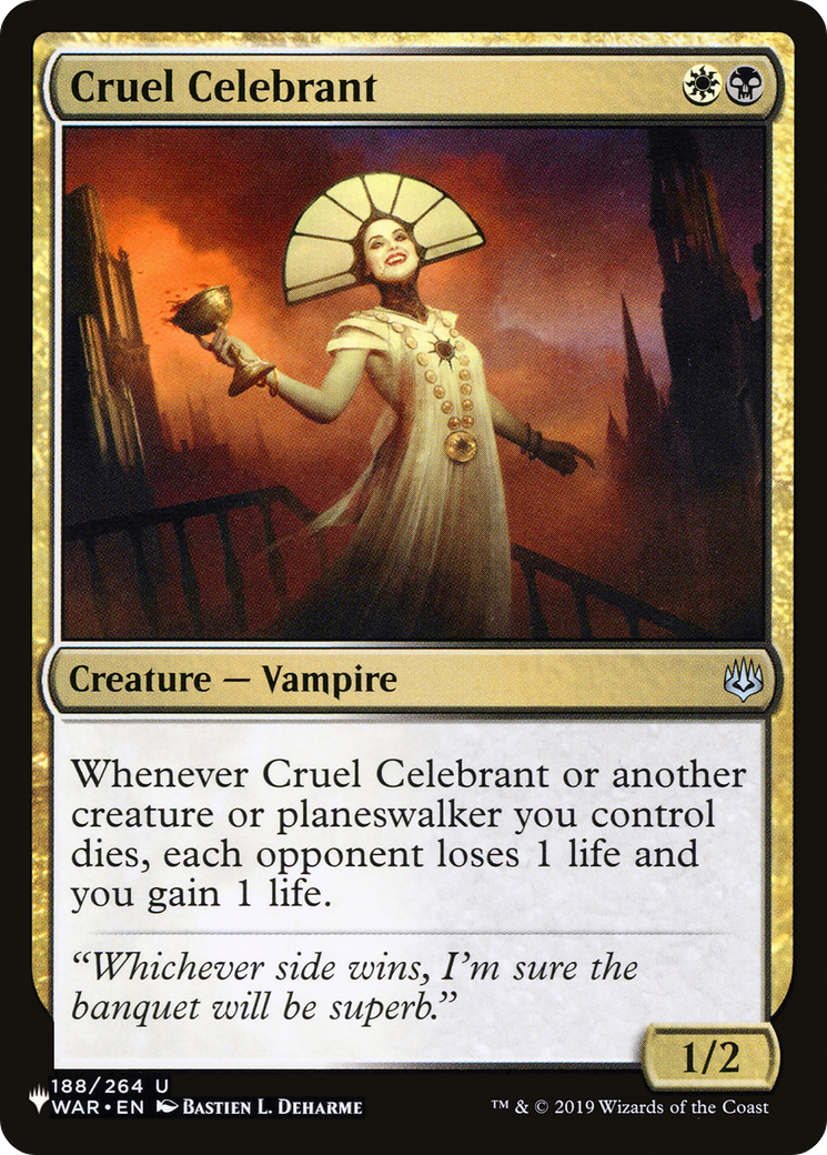 Cruel Celebrant (PLIST-629) - The List - Premium MTG Single from Wizards of the Coast - Just $1.68! Shop now at Game Crave Tournament Store