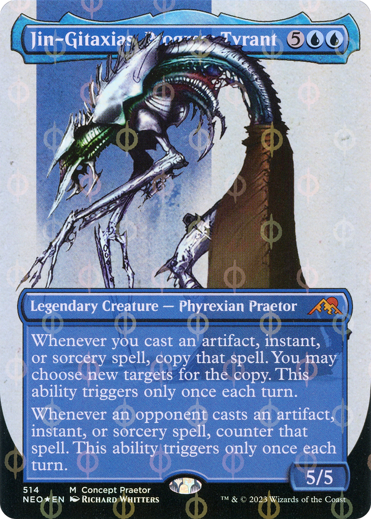 Jin-Gitaxias, Progress Tyrant (NEO-514) - Kamigawa: Neon Dynasty (Borderless) Foil - Premium MTG Single from Wizards of the Coast - Just $6.95! Shop now at Game Crave Tournament Store