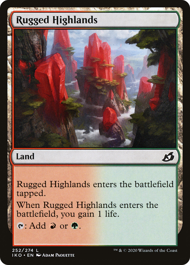 Rugged Highlands (IKO-252) - Ikoria: Lair of Behemoths - Premium MTG Single from Wizards of the Coast - Just $0.08! Shop now at Game Crave Tournament Store