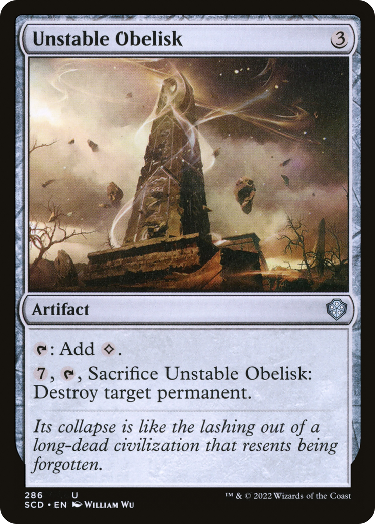 Unstable Obelisk (SCD-286) - Starter Commander Decks - Premium MTG Single from Wizards of the Coast - Just $0.08! Shop now at Game Crave Tournament Store