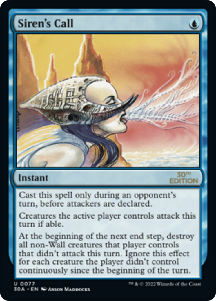 Siren's Call (30A-077) - 30th Anniversary Edition - Premium MTG Single from Wizards of the Coast - Just $0.73! Shop now at Game Crave Tournament Store