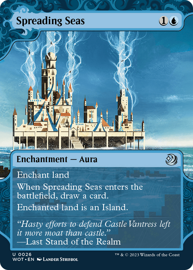 Spreading Seas (WOT-026) - Wilds of Eldraine: Enchanting Tales: (Showcase) (Borderless) - Premium MTG Single from Wizards of the Coast - Just $0.08! Shop now at Game Crave Tournament Store