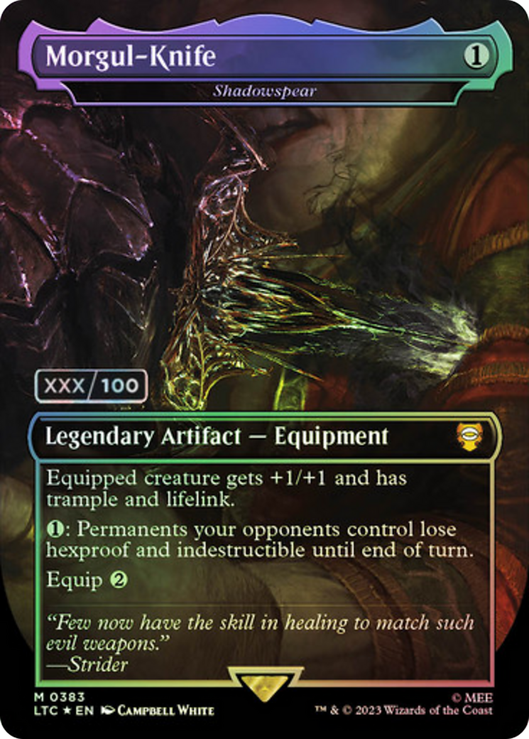 Shadowspear (LTC-383Z) - Tales of Middle-earth Commander / Murgul-Knife (Borderless) Foil - Premium MTG Single from Wizards of the Coast - Just $224.64! Shop now at Game Crave Tournament Store