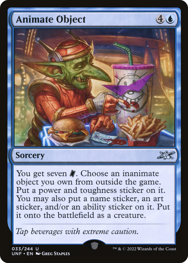 Animate Object (UNF-033) - Unfinity Foil - Premium MTG Single from Wizards of the Coast - Just $0.25! Shop now at Game Crave Tournament Store