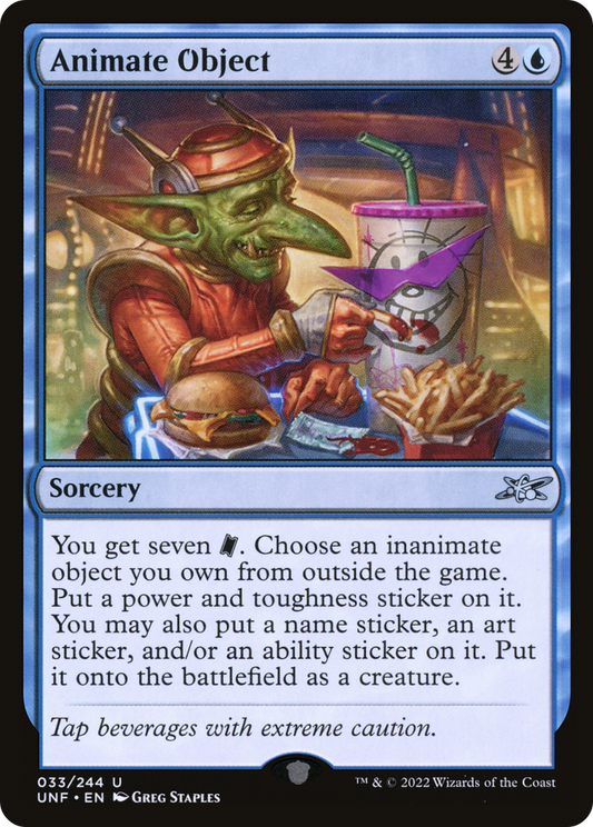 Animate Object (UNF-033) - Unfinity Foil - Premium MTG Single from Wizards of the Coast - Just $0.25! Shop now at Game Crave Tournament Store