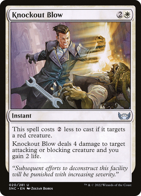 Knockout Blow (SNC-020) - Streets of New Capenna - Premium MTG Single from Wizards of the Coast - Just $0.08! Shop now at Game Crave Tournament Store
