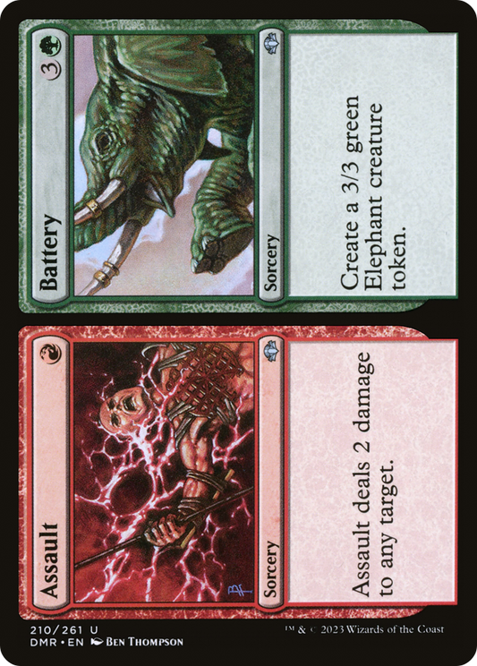 Assault // Battery (DMR-210) - Dominaria Remastered Foil - Premium MTG Single from Wizards of the Coast - Just $0.08! Shop now at Game Crave Tournament Store