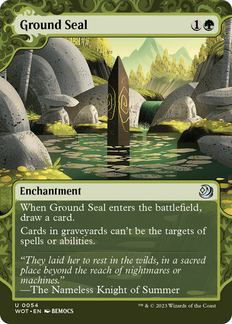 Ground Seal (WOT-054) - Wilds of Eldraine: Enchanting Tales: (Showcase) (Borderless) Foil - Premium MTG Single from Wizards of the Coast - Just $0.08! Shop now at Game Crave Tournament Store