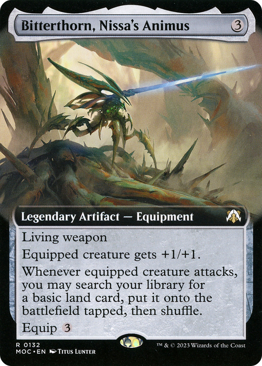 Bitterthorn, Nissa's Animus (MOC-132) - March of the Machine Commander: (Extended Art) - Premium MTG Single from Wizards of the Coast - Just $3.55! Shop now at Game Crave Tournament Store