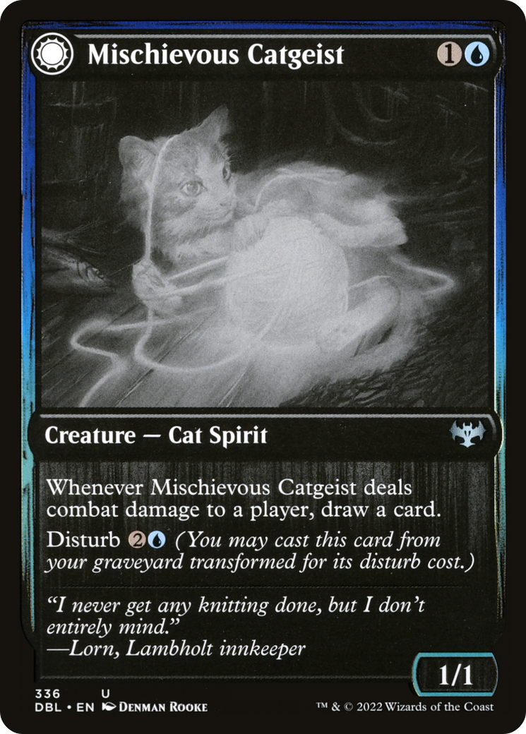 Mischievous Catgeist // Catlike Curiosity (DBL-336) - Innistrad: Double Feature: (Double Faced Transform) - Premium MTG Single from Wizards of the Coast - Just $0.10! Shop now at Game Crave Tournament Store