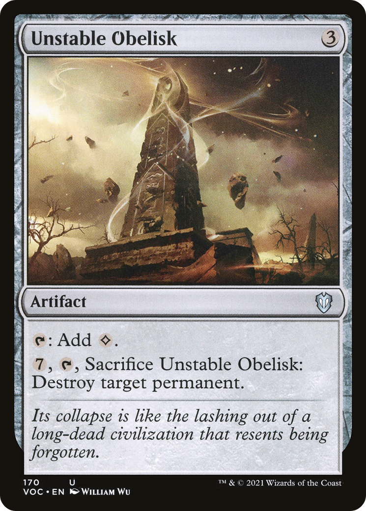 Unstable Obelisk (VOC-170) - Crimson Vow Commander - Premium MTG Single from Wizards of the Coast - Just $0.25! Shop now at Game Crave Tournament Store