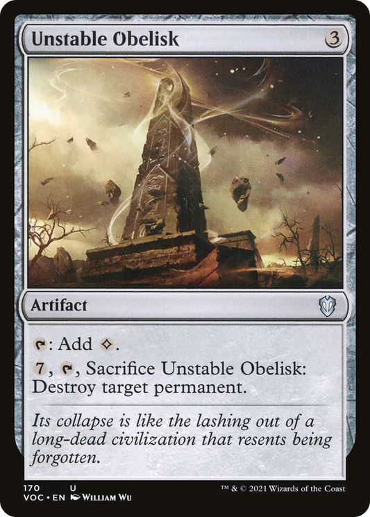Unstable Obelisk (VOC-170) - Crimson Vow Commander - Premium MTG Single from Wizards of the Coast - Just $0.25! Shop now at Game Crave Tournament Store