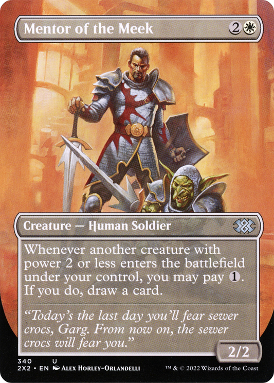 Mentor of the Meek (2X2-340) - Double Masters 2022 (Borderless) Foil - Premium MTG Single from Wizards of the Coast - Just $0.21! Shop now at Game Crave Tournament Store