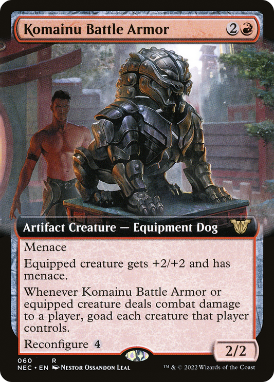 Komainu Battle Armor (NEC-060) - Neon Dynasty Commander: (Extended Art) - Premium MTG Single from Wizards of the Coast - Just $0.66! Shop now at Game Crave Tournament Store