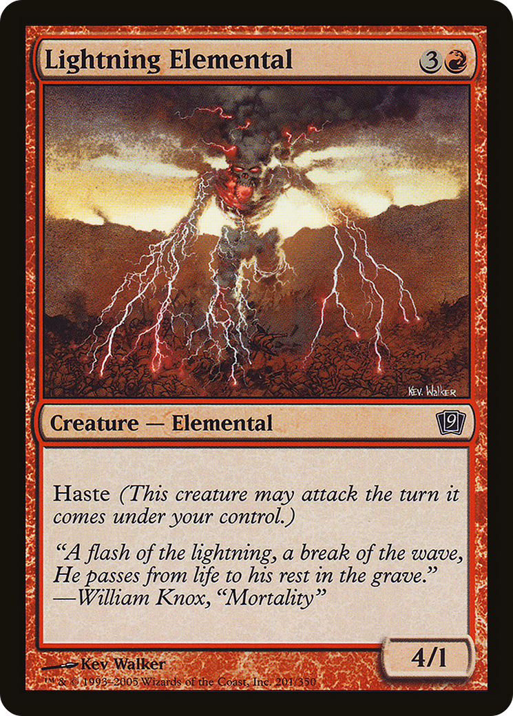 Lightning Elemental (9ED-201★) - Ninth Edition Foil - Premium MTG Single from Wizards of the Coast - Just $0.25! Shop now at Game Crave Tournament Store