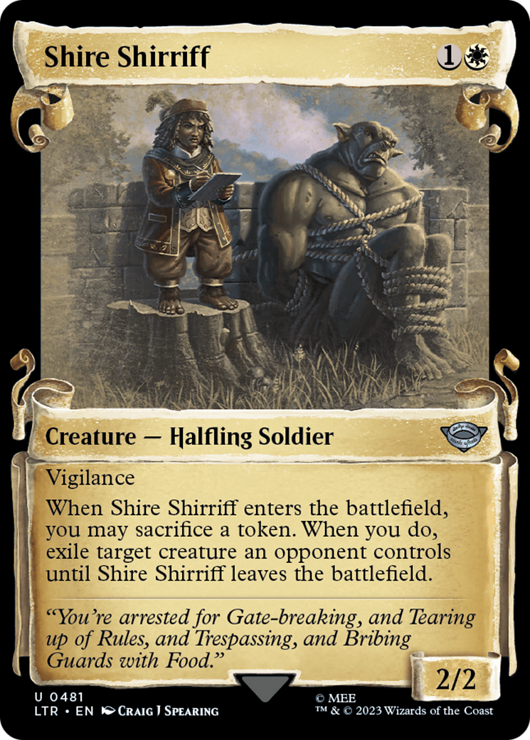 Shire Shirriff (LTR-481) - The Lord of the Rings: Tales of Middle-earth: (Showcase) - Premium MTG Single from Wizards of the Coast - Just $0.08! Shop now at Game Crave Tournament Store
