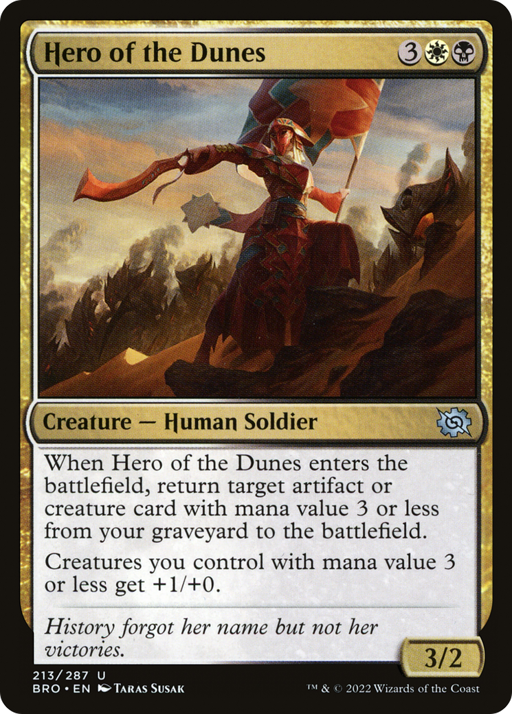 Hero of the Dunes (BRO-213) - The Brothers' War Foil - Premium MTG Single from Wizards of the Coast - Just $0.08! Shop now at Game Crave Tournament Store