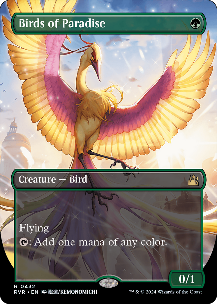 Birds of Paradise (RVR-432) - Ravnica Remastered (Borderless) Foil - Premium MTG Single from Wizards of the Coast - Just $4.59! Shop now at Game Crave Tournament Store