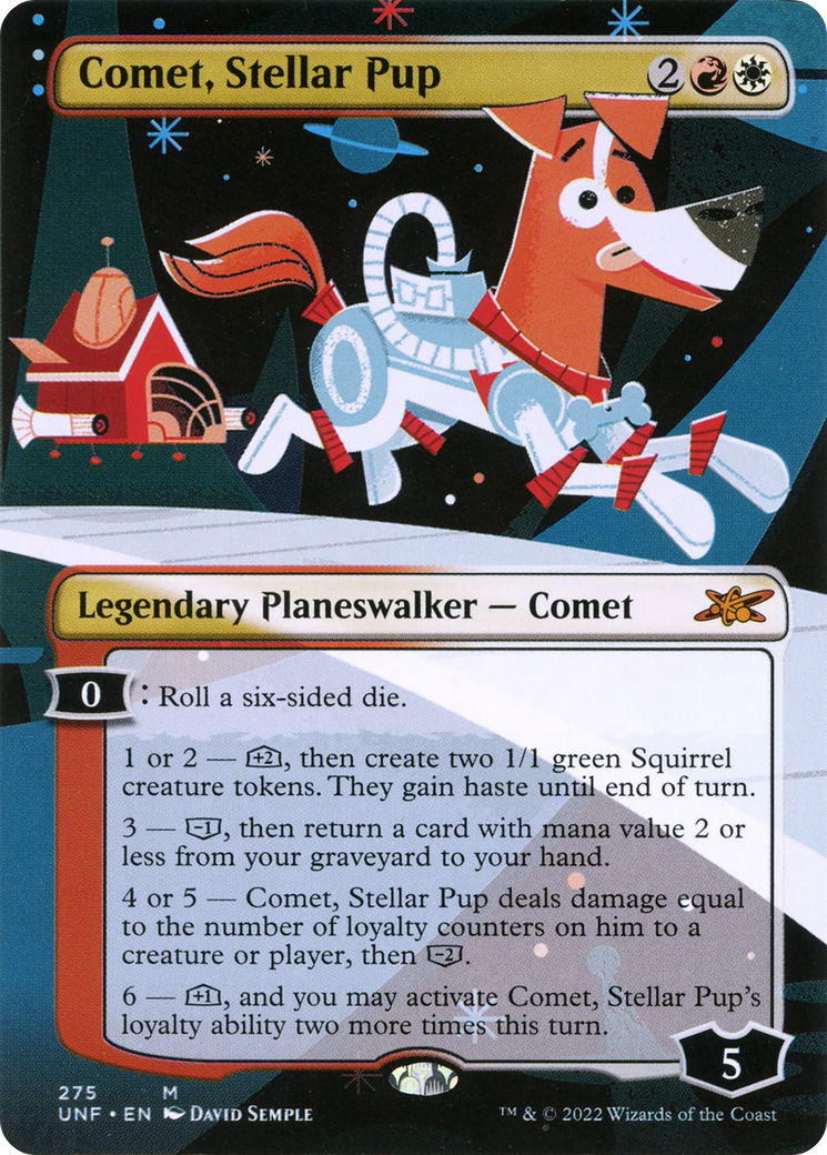 Comet, Stellar Pup (UNF-275) - Unfinity: (Showcase) (Borderless) - Premium MTG Single from Wizards of the Coast - Just $1.26! Shop now at Game Crave Tournament Store