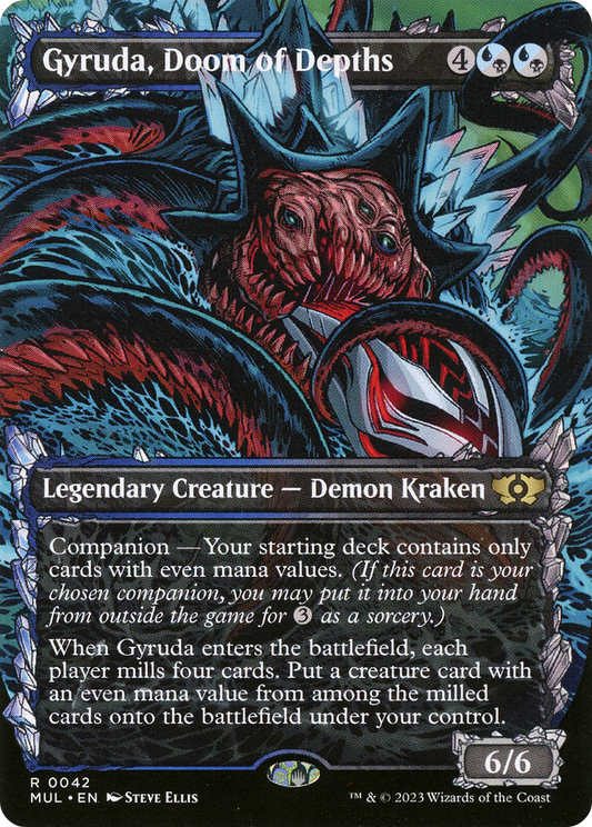 Gyruda, Doom of Depths (MUL-042) - Multiverse Legends: (Showcase) (Borderless) Foil - Premium MTG Single from Wizards of the Coast - Just $0.12! Shop now at Game Crave Tournament Store