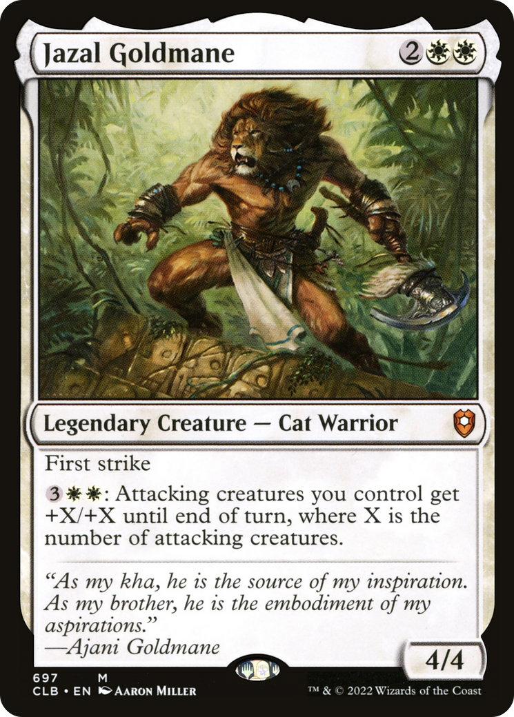 Jazal Goldmane (CLB-697) - Commander Legends: Battle for Baldur's Gate - Premium MTG Single from Wizards of the Coast - Just $0.08! Shop now at Game Crave Tournament Store