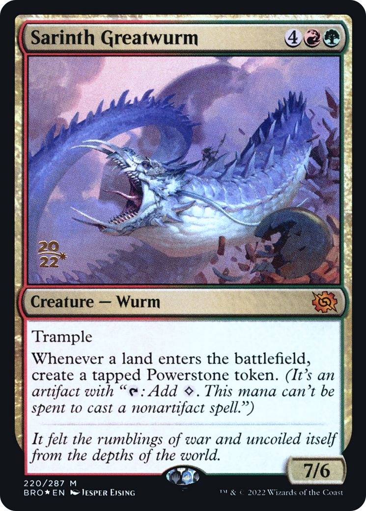 Sarinth Greatwurm (PBRO-220S) - The Brothers' War Promos Foil - Premium MTG Single from Wizards of the Coast - Just $0.61! Shop now at Game Crave Tournament Store