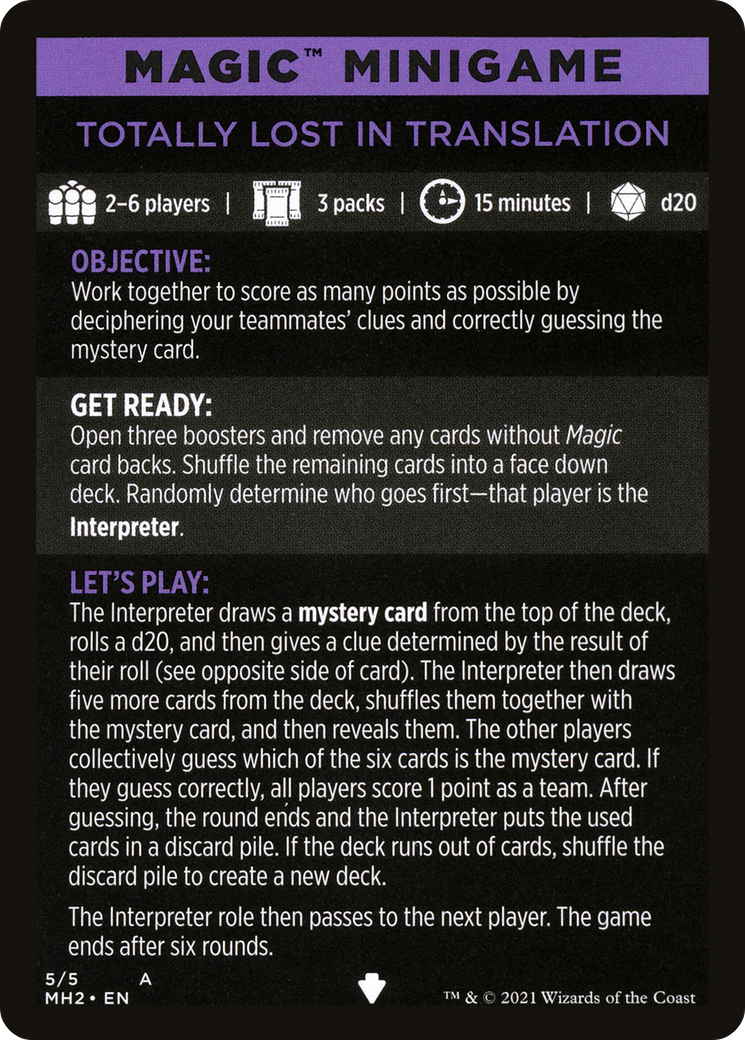Totally Lost in Translation // Totally Lost in Translation (cont'd) (MMH2-005) - Modern Horizons 2 Minigames Foil - Premium MTG Single from Wizards of the Coast - Just $0! Shop now at Game Crave Tournament Store