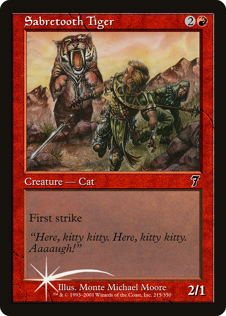 Sabretooth Tiger (7ED-215★) - Seventh Edition Foil - Premium MTG Single from Wizards of the Coast - Just $2.58! Shop now at Game Crave Tournament Store