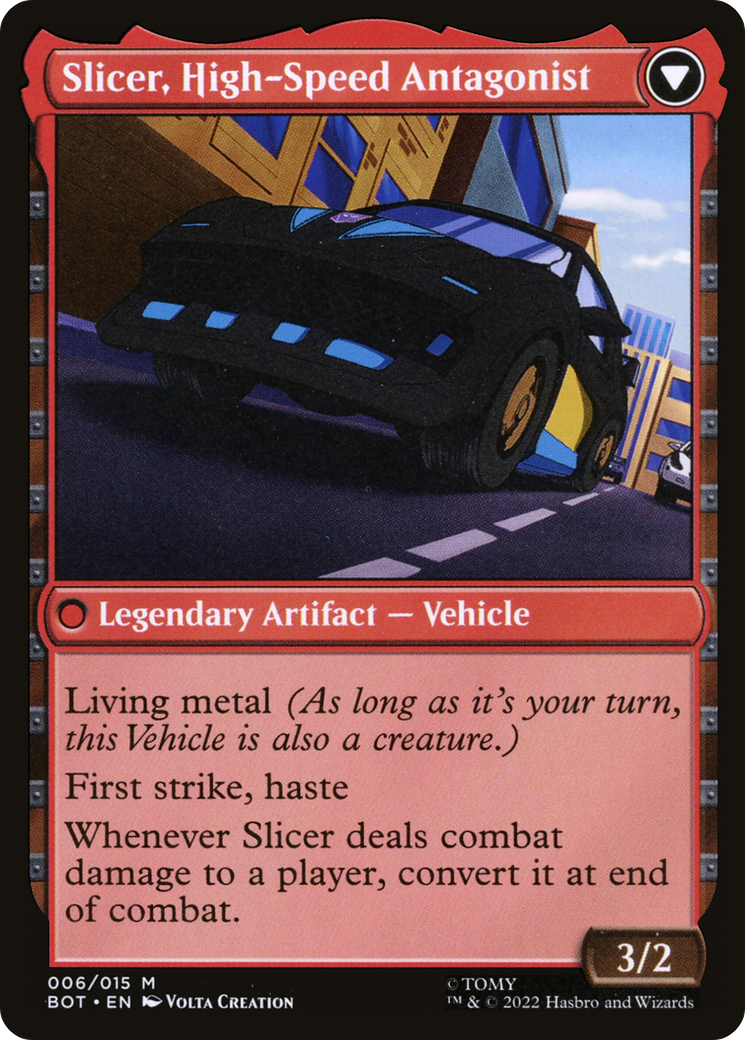 Slicer, Hired Muscle // Slicer, High-Speed Antagonist (BOT-006) - Transformers: (convertdfc) - Premium MTG Single from Wizards of the Coast - Just $1.14! Shop now at Game Crave Tournament Store