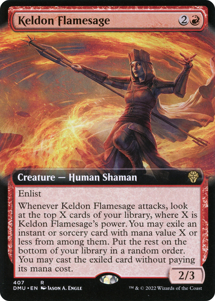 Keldon Flamesage (DMU-407) - Dominaria United: (Extended Art) Foil - Premium MTG Single from Wizards of the Coast - Just $0.08! Shop now at Game Crave Tournament Store