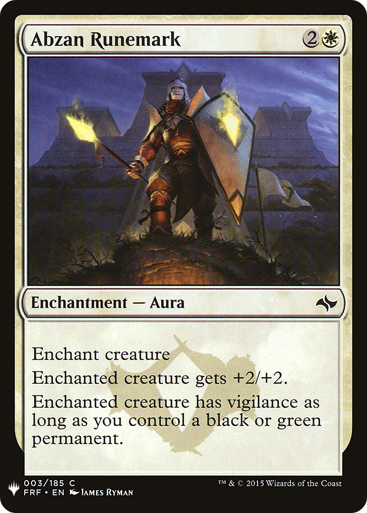 Abzan Runemark (MB1-008) - Mystery Booster - Premium MTG Single from Wizards of the Coast - Just $0.25! Shop now at Game Crave Tournament Store