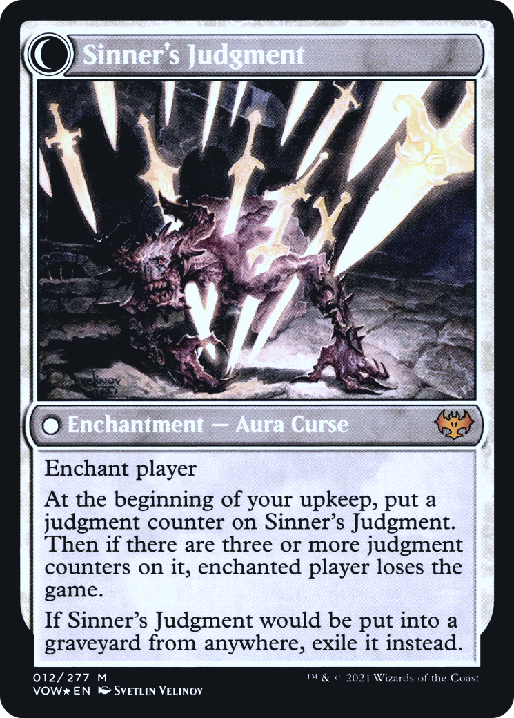 Faithbound Judge // Sinner's Judgment (PVOW-12S) - Innistrad: Crimson Vow Promos: (Double Faced Transform) Foil - Premium MTG Single from Wizards of the Coast - Just $0.49! Shop now at Game Crave Tournament Store