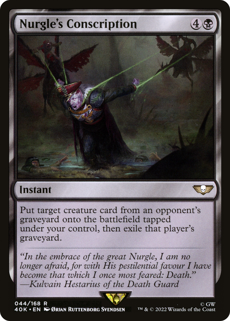 Nurgle's Conscription (40K-044) - Warhammer 40,000 Commander - Premium MTG Single from Wizards of the Coast - Just $0.08! Shop now at Game Crave Tournament Store