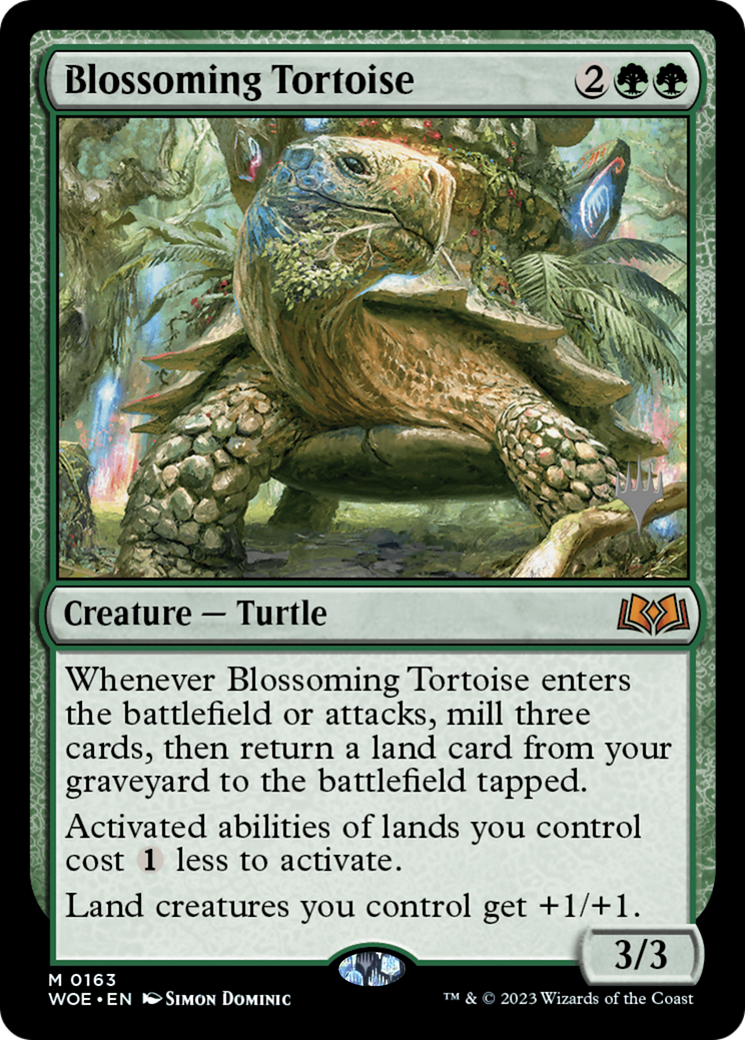 Blossoming Tortoise (PWOE-163P) - Wilds of Eldraine Promos Foil - Premium MTG Single from Wizards of the Coast - Just $1! Shop now at Game Crave Tournament Store