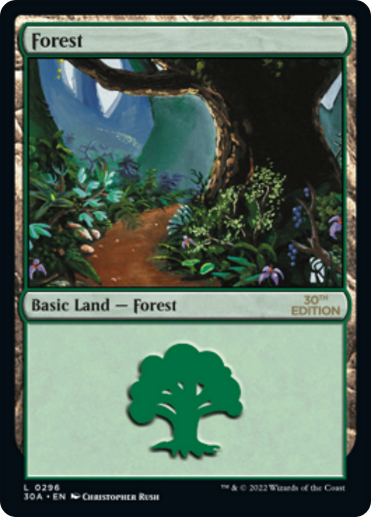 Forest (30A-296) - 30th Anniversary Edition - Premium MTG Single from Wizards of the Coast - Just $0.25! Shop now at Game Crave Tournament Store