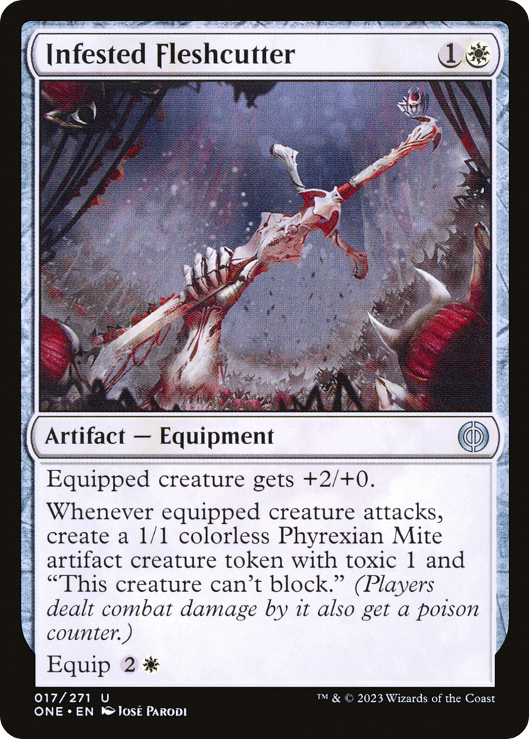 Infested Fleshcutter (ONE-017) - Phyrexia: All Will Be One - Premium MTG Single from Wizards of the Coast - Just $0.08! Shop now at Game Crave Tournament Store