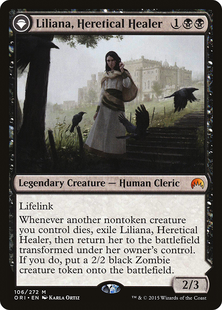 Liliana, Heretical Healer // Liliana, Defiant Necromancer (ORI-106) - Magic Origins: (originpwdfc) Foil - Premium MTG Single from Wizards of the Coast - Just $3.06! Shop now at Game Crave Tournament Store