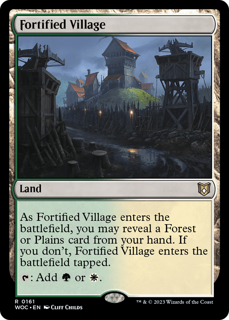 Fortified Village (WOC-161) - Wilds of Eldraine Commander - Premium MTG Single from Wizards of the Coast - Just $0.08! Shop now at Game Crave Tournament Store