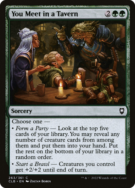 You Meet in a Tavern (CLB-263) - Commander Legends: Battle for Baldur's Gate - Premium MTG Single from Wizards of the Coast - Just $0.08! Shop now at Game Crave Tournament Store