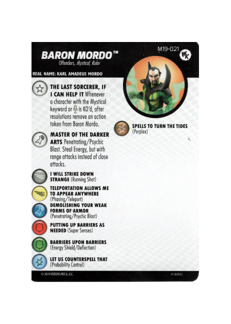 Baron Mordo #M19-021 Marvel HeroClix Promos - Premium HCX Single from WizKids - Just $3.94! Shop now at Game Crave Tournament Store