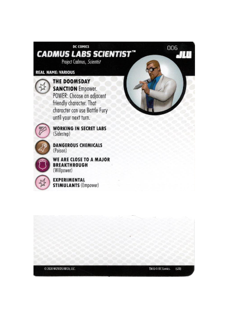 Cadmus Lab Scientist #006 DC Justice League Unlimited Heroclix