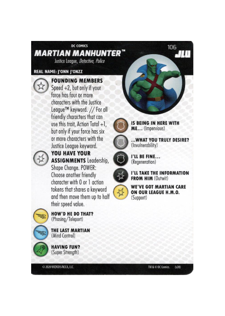 Martian Manhunter #106 DC Justice League Unlimited Heroclix - Premium HCX Single from WizKids - Just $6.95! Shop now at Game Crave Tournament Store