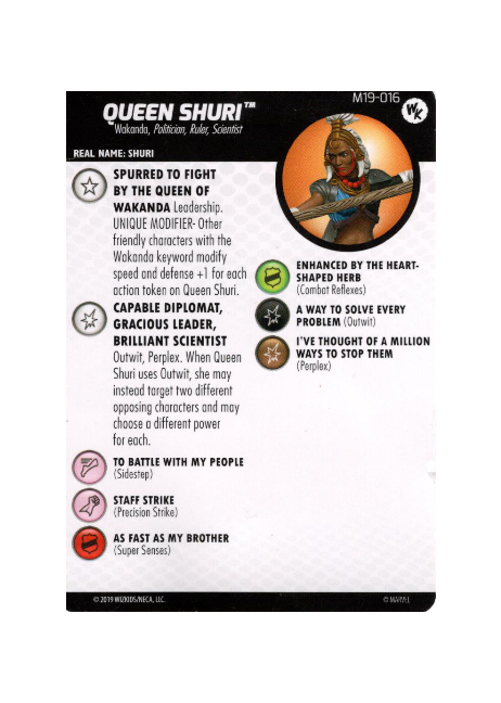 Queen Shuri #M19-016 Marvel HeroClix Promos - Premium HCX Single from WizKids - Just $3.63! Shop now at Game Crave Tournament Store