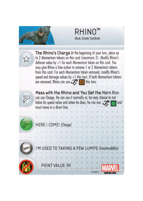 Rhino #M16-002 Marvel HeroClix Promos - Premium HCX Single from WizKids - Just $2.39! Shop now at Game Crave Tournament Store