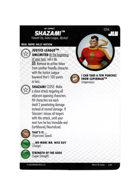 Shazam! #014 DC Justice League Unlimited Heroclix - Premium HCX Single from WizKids - Just $2.94! Shop now at Game Crave Tournament Store