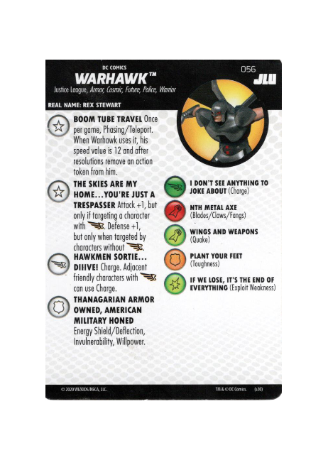 Warhawk #056 DC Justice League Unlimited Heroclix - Premium HCX Single from WizKids - Just $10.31! Shop now at Game Crave Tournament Store