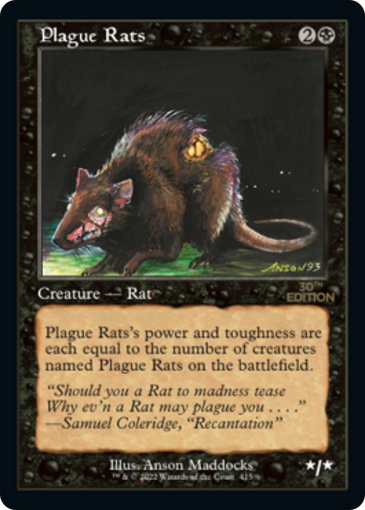 Plague Rats (30A-415) - 30th Anniversary Edition - Premium MTG Single from Wizards of the Coast - Just $7.20! Shop now at Game Crave Tournament Store