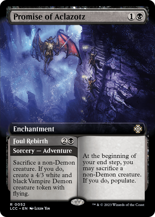 Promise of Aclazotz // Foul Rebirth (LCC-052) - The Lost Caverns of Ixalan Commander: (Extended Art) Foil - Premium MTG Single from Wizards of the Coast - Just $0.08! Shop now at Game Crave Tournament Store